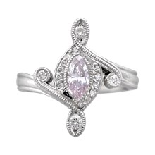 Marquise Pave Engagement Ring - top view