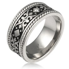 Baroque Wedding Band with Ropes