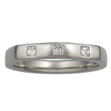 Princess Trio Contoured Wedding Band - top view