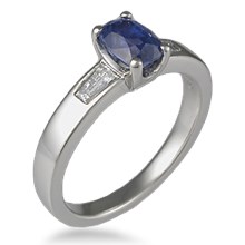 Three Stone Flush Baguette Engagement Ring