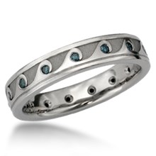 Rolling Wave Eternity Wedding Band with Diamonds