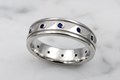 Rolling Wave Eternity Wedding Band with Sapphires