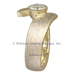 Custom Mokume Engagement Ring  