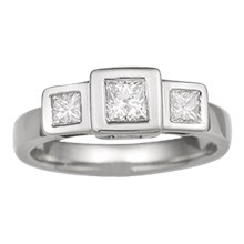 Modern Cube Engagement Ring - top view