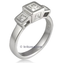 Modern Cube Engagement Ring 