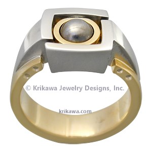 Spinning Titanium Ball Men's Ring