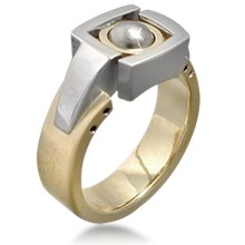 Spinning Titanium Ball Men's Ring
