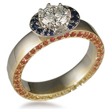 Sun and Moon Engagement Ring