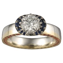 Sun and Moon Engagement Ring - top view