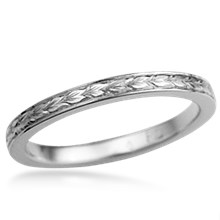 Hand Engraved Wheat Wedding Band