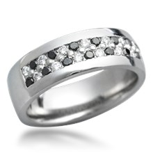 Brilliant Checkerboard Wedding Band