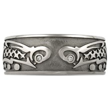 Tribal Fish Eternity Wedding Band - top view