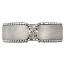 Modern Millegrain Curls Wedding Band - top view