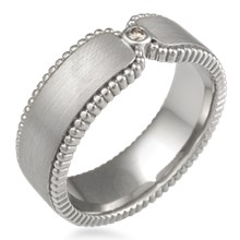 Modern Millegrain Curls Wedding Band