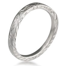 Antique Style Leaf Wedding Band