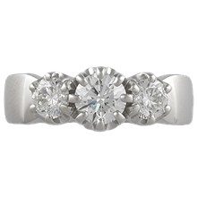 Apollo Three Stone Engagement Ring - top view