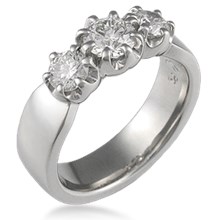 Blossom Three Stone Engagement Ring