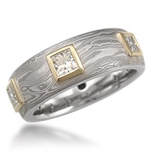 Deluxe Mokume King's Crown Wedding Band