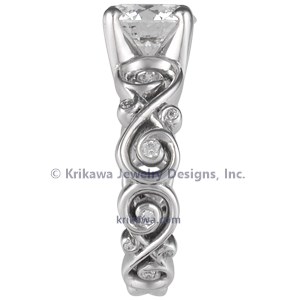 Contemporary Infinity Engagement Ring with Diamonds