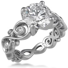 Contemporary Infinity Engagement Ring with Diamonds