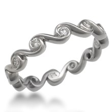 Diamond Swirl Wedding Band