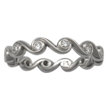 Diamond Swirl Wedding Band - top view
