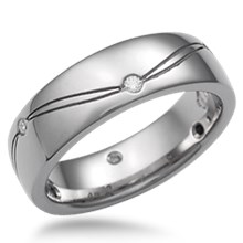 Sinusoidal Wave Diamond Wedding Band