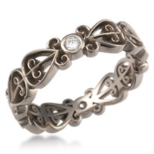 Diamond Accented African Love Symbol Wedding Band