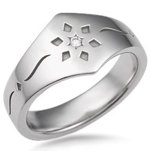 Snowflake Diamond Wedding Band