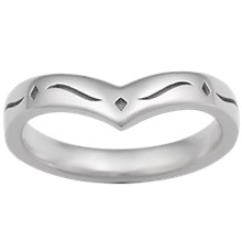 Snowflake Contoured Wedding Band - top view