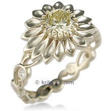 Daisy Delicate Leaf Engagement Ring