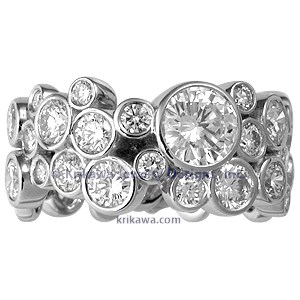 Scattered Bezel Diamond Wedding Band