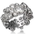 Scattered Bezel Diamond Wedding Band