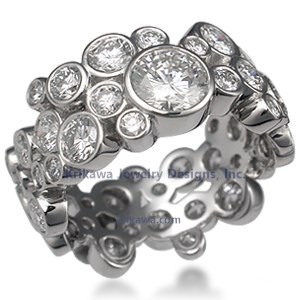 Scattered Bezel Diamond Wedding Band