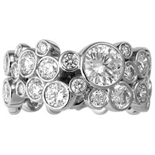 Scattered Bezel Diamond Wedding Band - top view