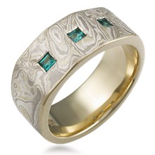 Prince Diamond Mokume Wedding Band