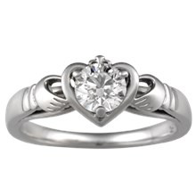 Unique Claddagh Engagement Ring - top view