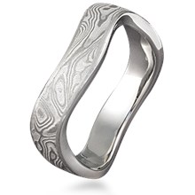 Wavy Mokume Wedding Band