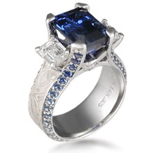 Three Stone Juicy Liqueur Engagement Ring