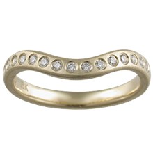 Diamond Orbit Contoured Wedding Band - top view