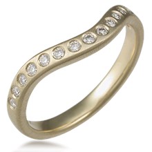 Diamond Orbit Contoured Wedding Band