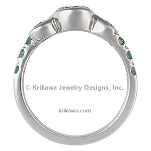 Swirl Three Stone Engagement Ring