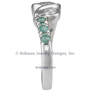 Swirl Three Stone Engagement Ring