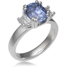 Three Stone Double Prong Engagement Ring 