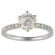 Micro Pave Claw Engagement Ring - top view