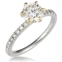 Micro Pave Claw Engagement Ring