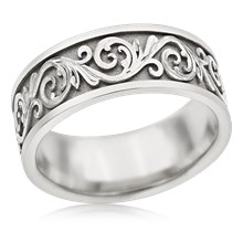 Western Floral Eternity Symbol Wedding Band