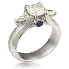 Enlightened Mokume Three Stone Engagement Ring