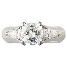Enlightened Mokume Three Stone Engagement Ring - top view