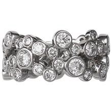 Scattered Bezel Diamond Wedding Band 2 - top view